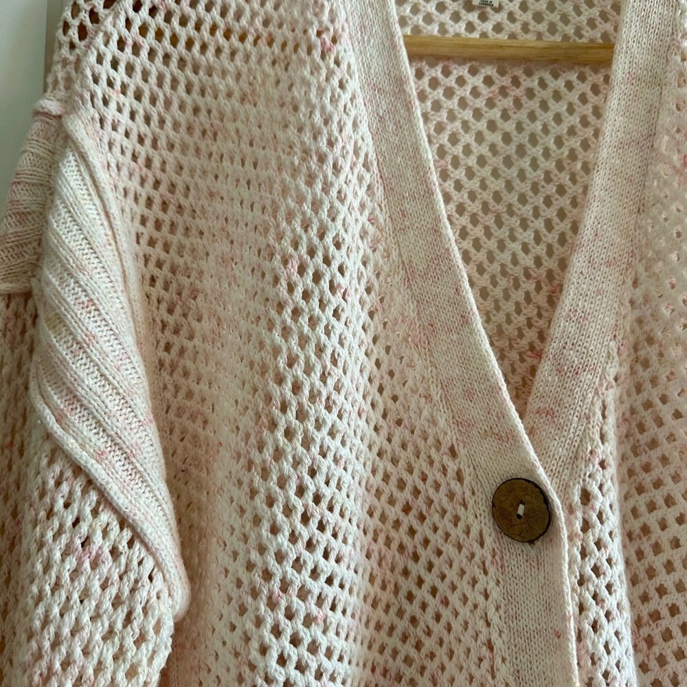 Pilcro open weave beach cardigan. Button front. Sz xs - Picture 3 of 6